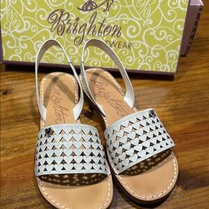 Brighton Cream and Tan Cutout Sandals